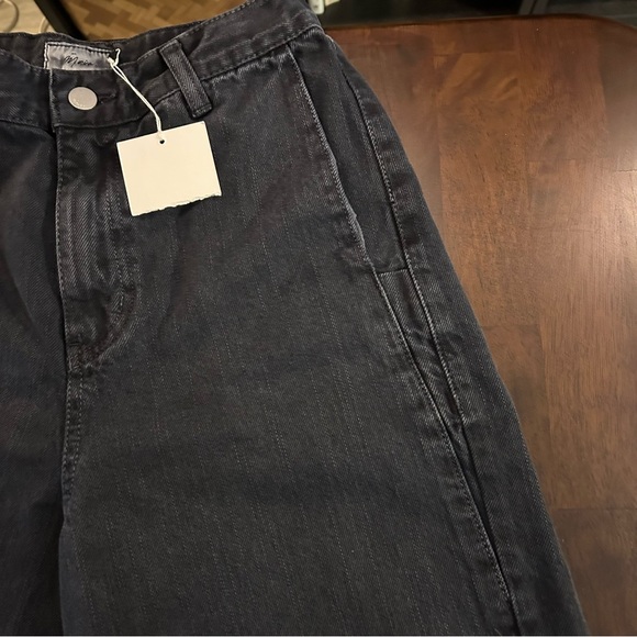 NWT Moia curved dyed denim black wide leg pant size S - Picture 10 of 16